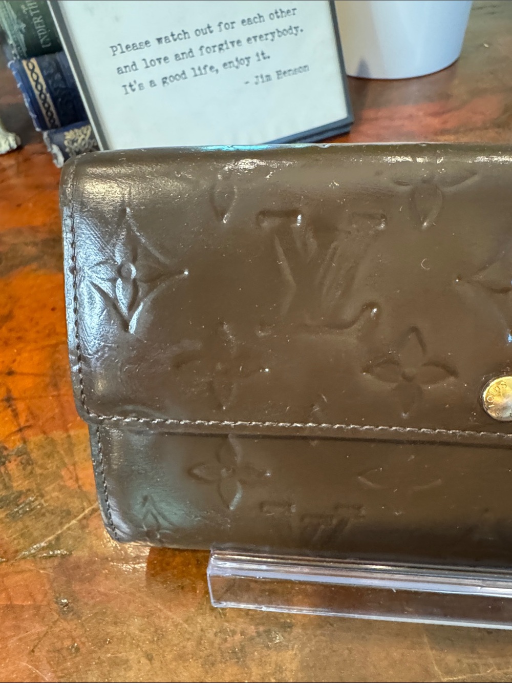 Louis Vuitton Brown Vernis Patent Leather Continental Wallet - Picture 2 of 12